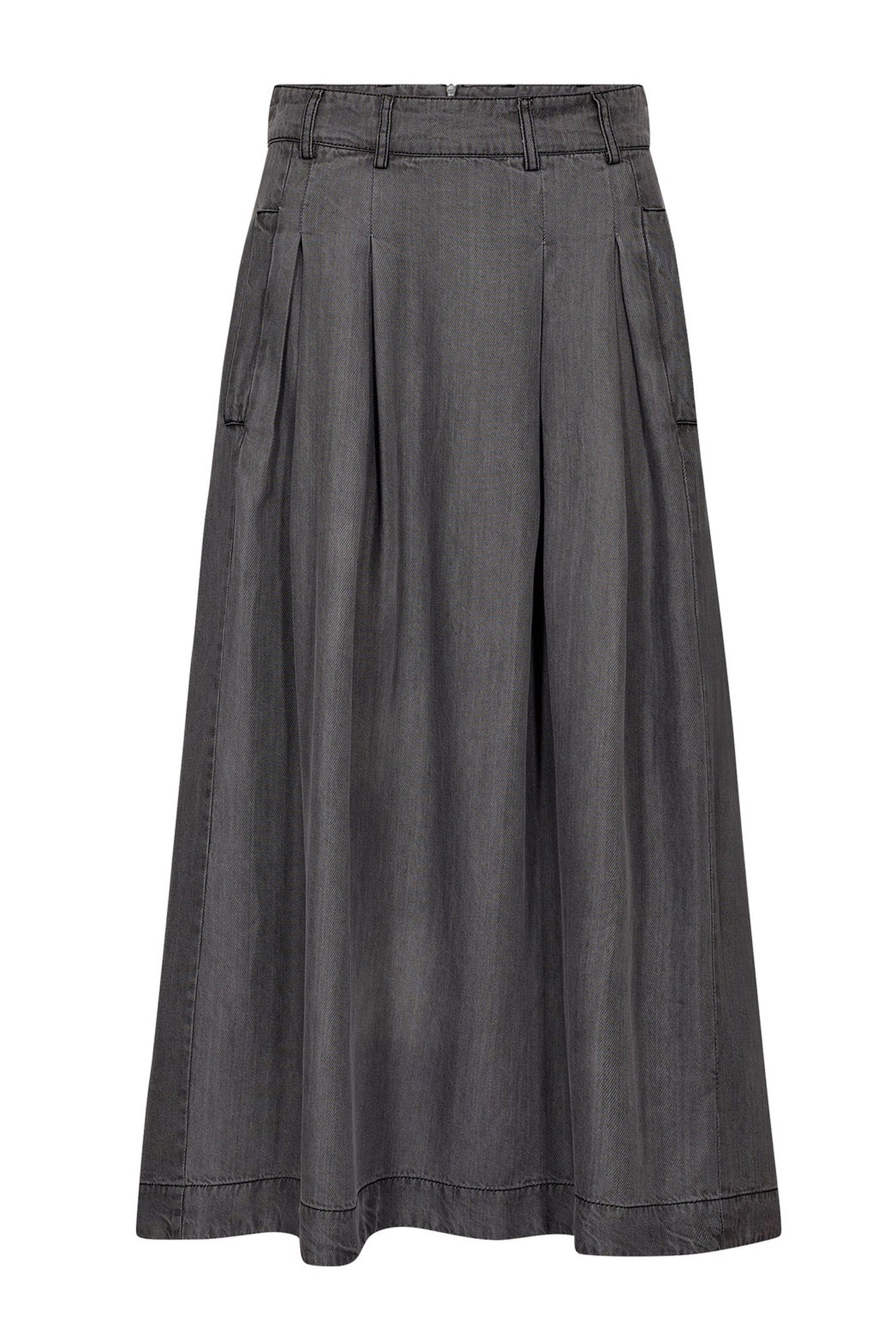 AnyaCC Denim Pleat Skirt 139-Mid Grey - 34181