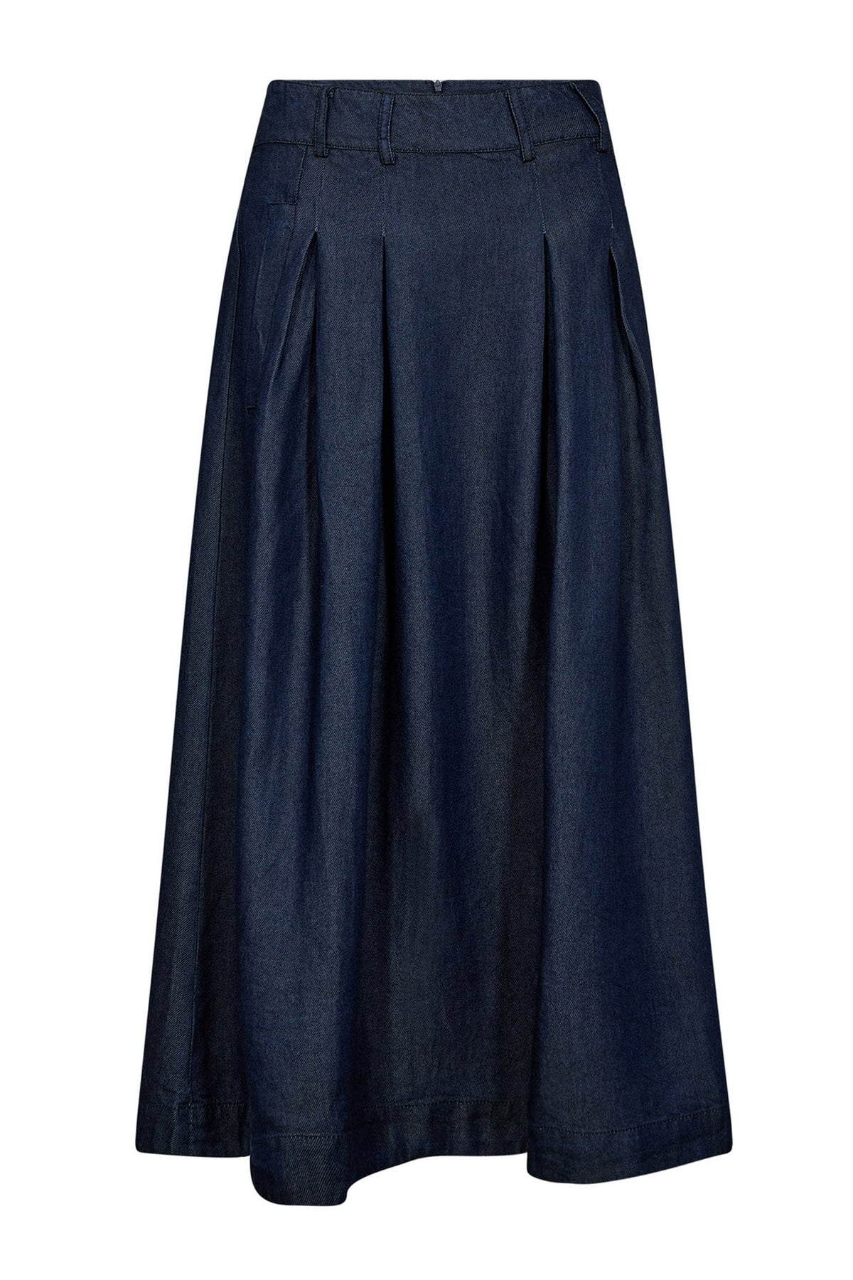 AnyaCC Denim Pleat Skirt 575-Navy Denim - 34181