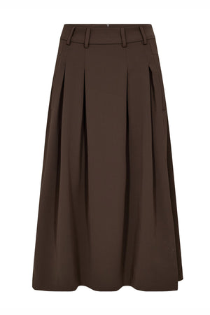 AnyaCC Midi Pleat Skirt 83-Mocca - 44040
