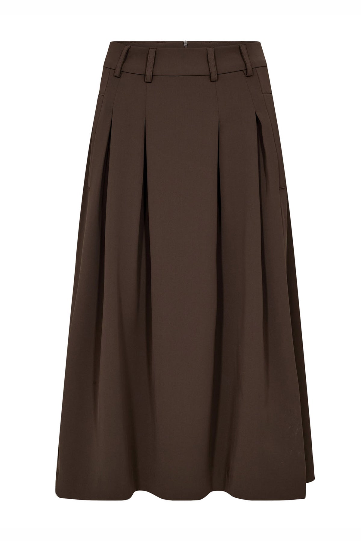 AnyaCC Midi Pleat Skirt 83-Mocca - 44040