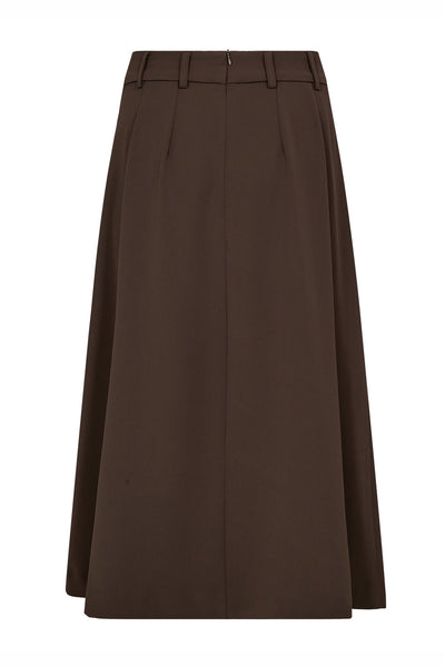 AnyaCC Midi Pleat Skirt 83-Mocca - 44040 Thumbnail