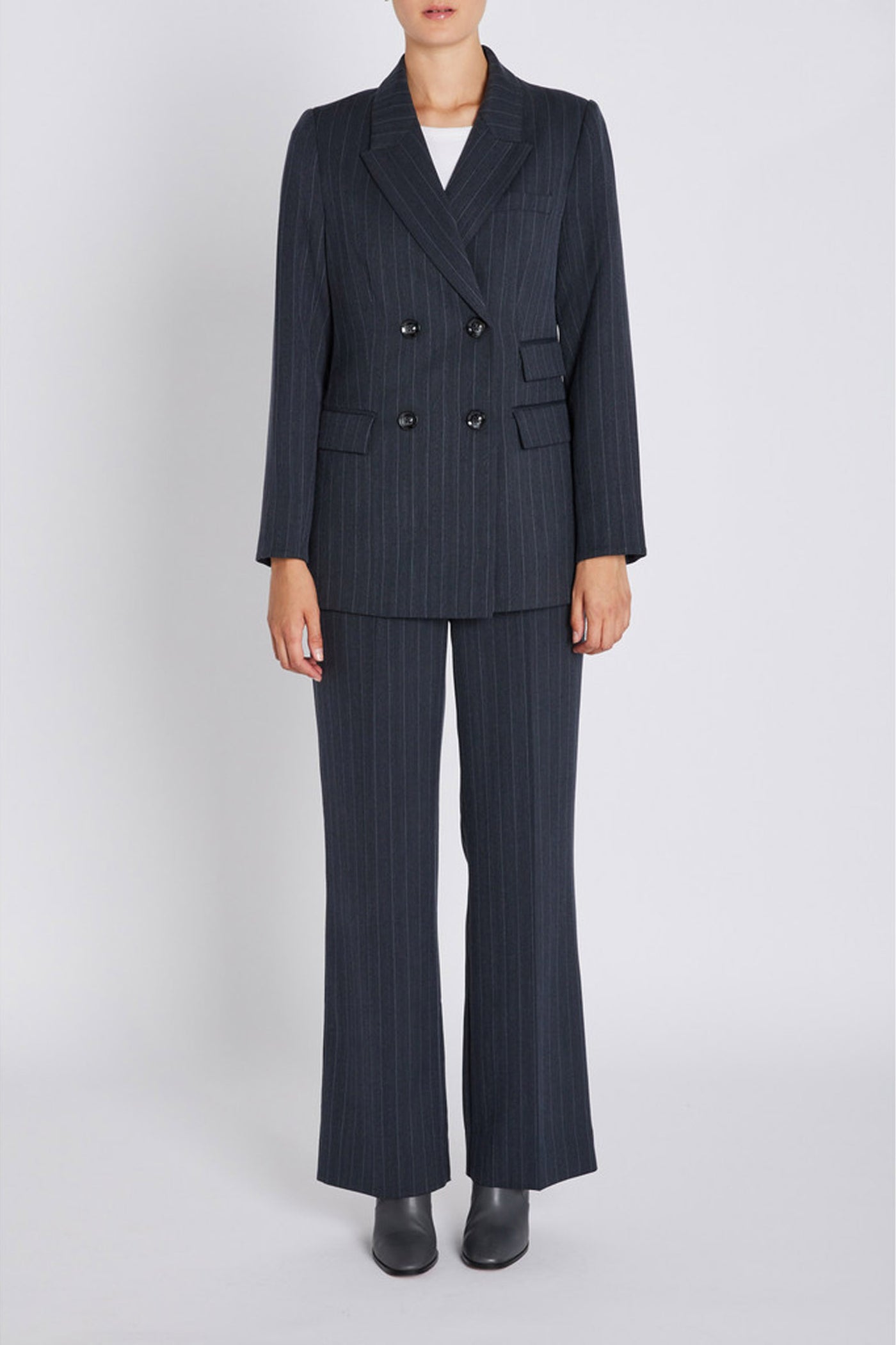 ApricotBBLinda blazer Herringbone blue pin stripe - BBW4413