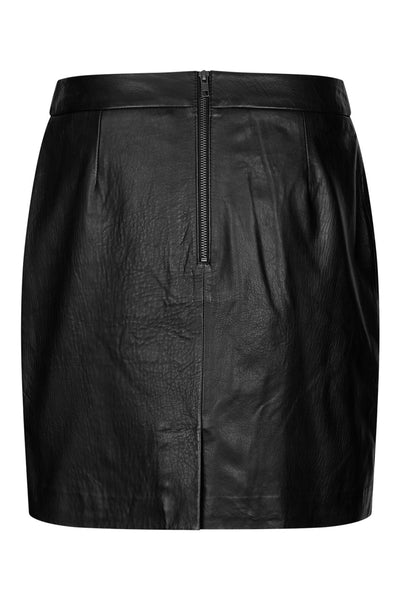 AquaLL Short Leather Skirt 99 Black - 23545-2010 Thumbnail