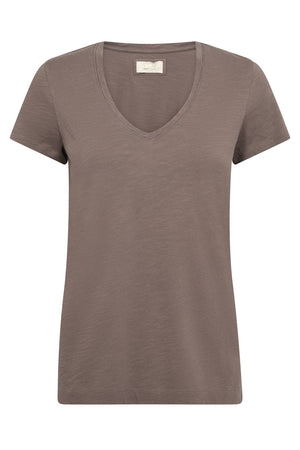 Arden Organic V-SS Tee Coffee Quartz - 140930