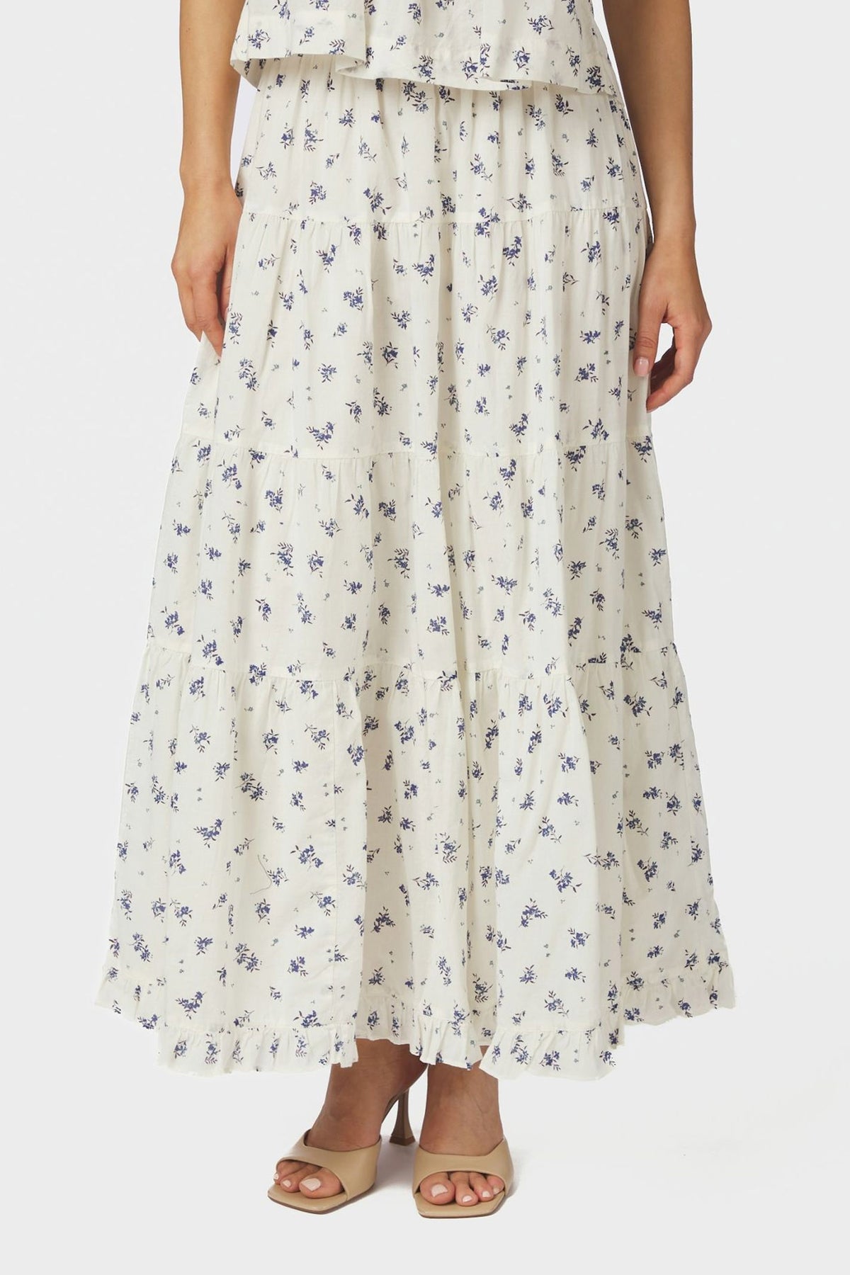 Asta Small Blossom Skirt White Blue - 165649