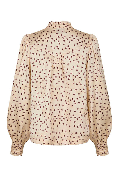 Astrida Flower Jacquard Blouse Creme - 170202 Thumbnail