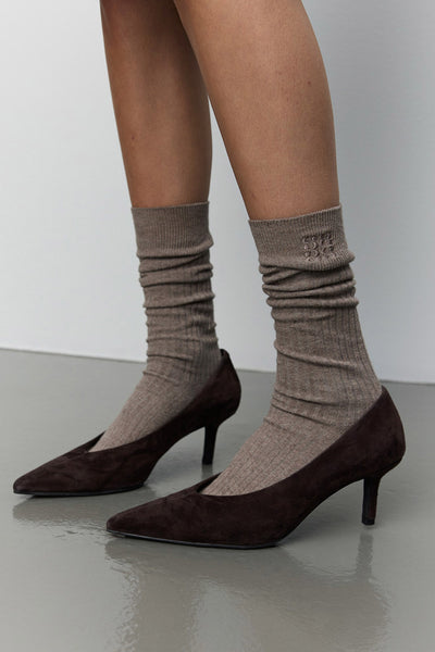 BEATHASW KNEE SOCK x 2 7050 Camel Melange - SNOS937 Thumbnail