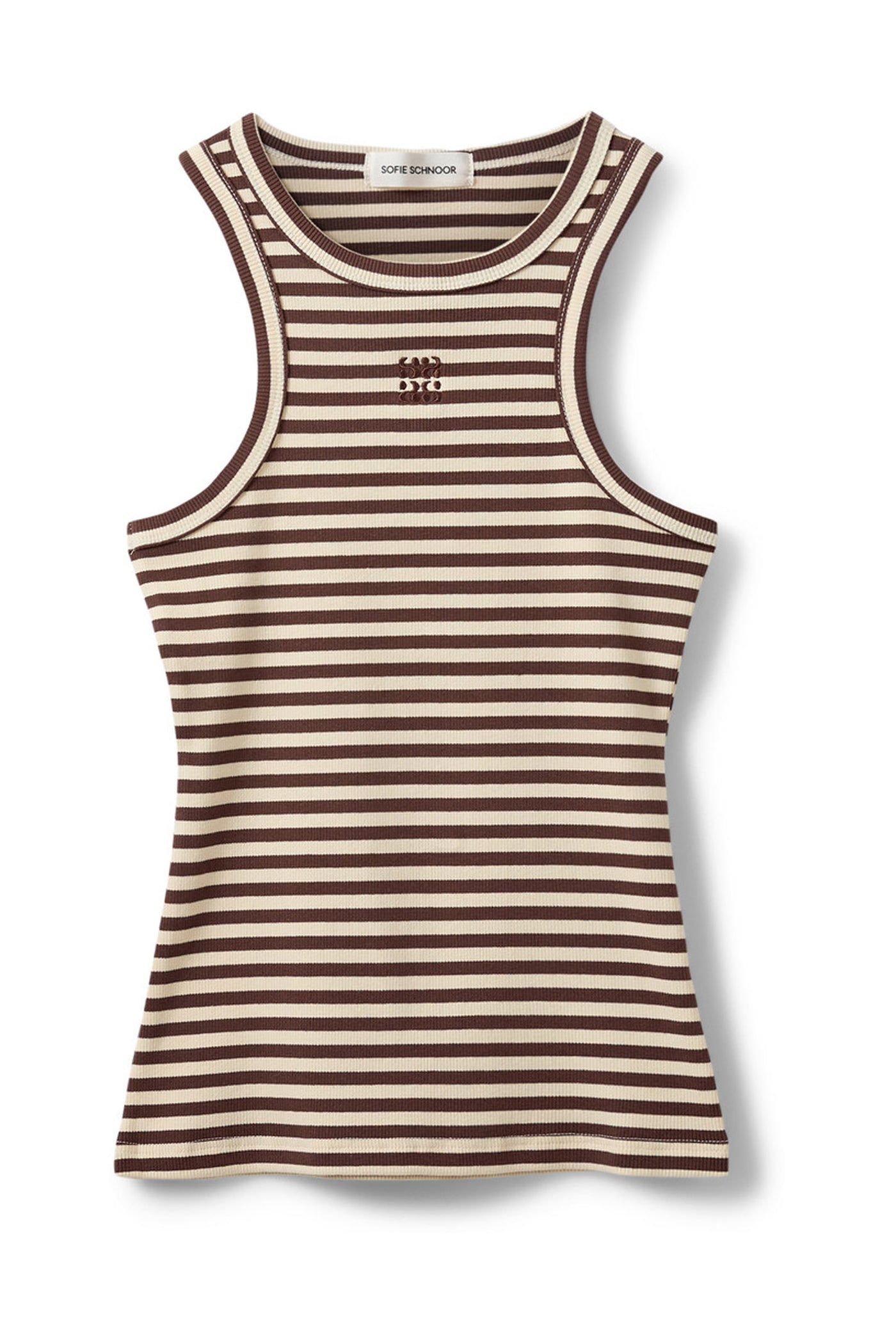 BECASW STRIPED RIB TANK TOP 7113 Brown Striped - S262360