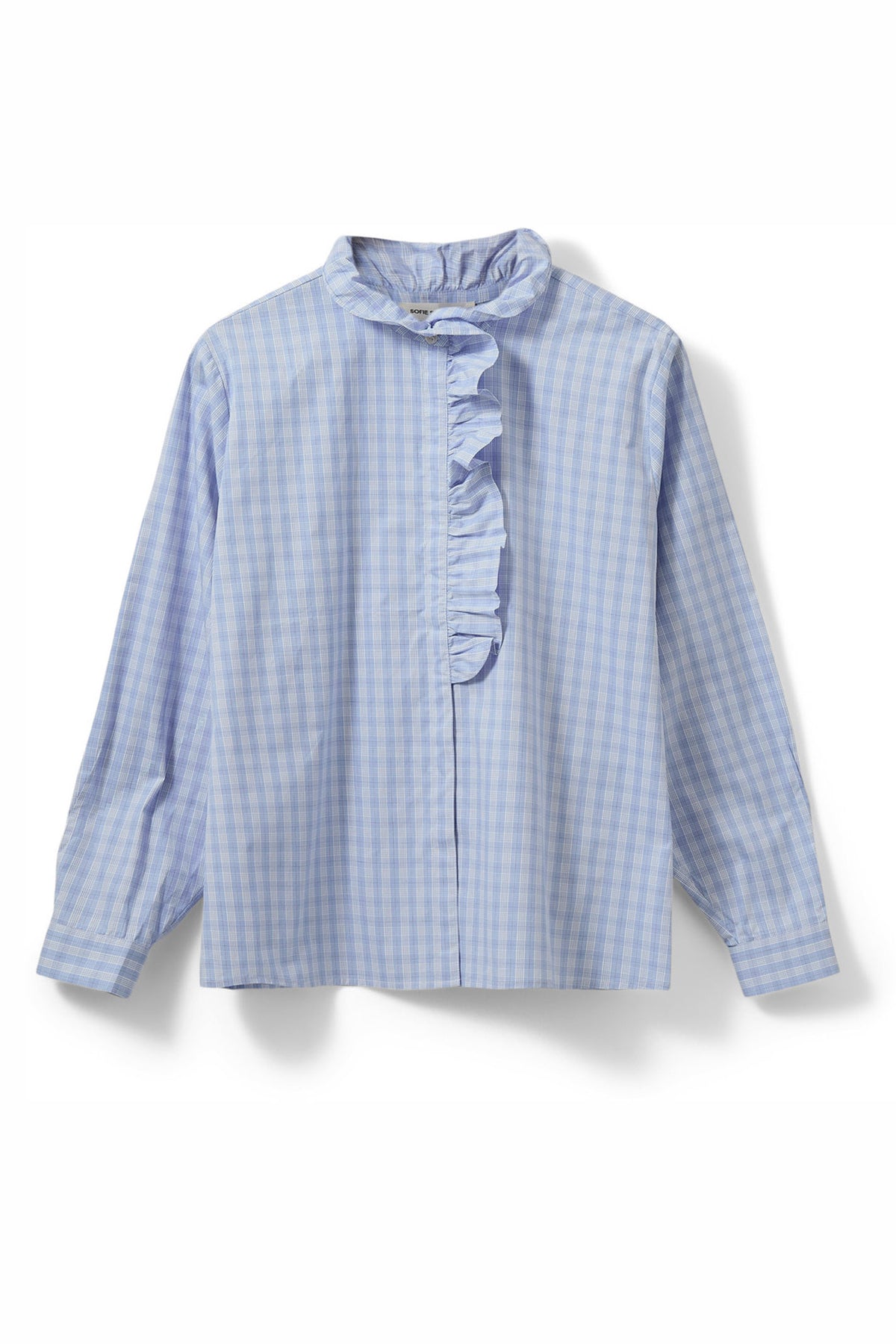 BELLESW CHECK FRILL PLACKET SH 5036 Blue - S261381