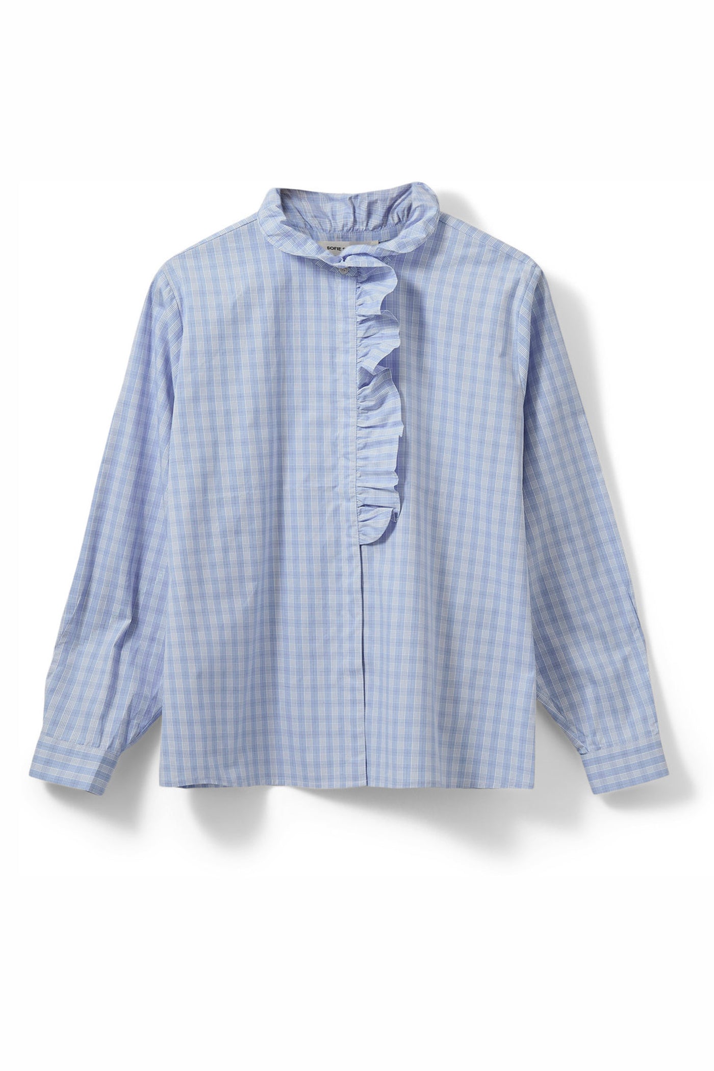 BELLESW CHECK FRILL PLACKET SH 5036 Blue - S261381