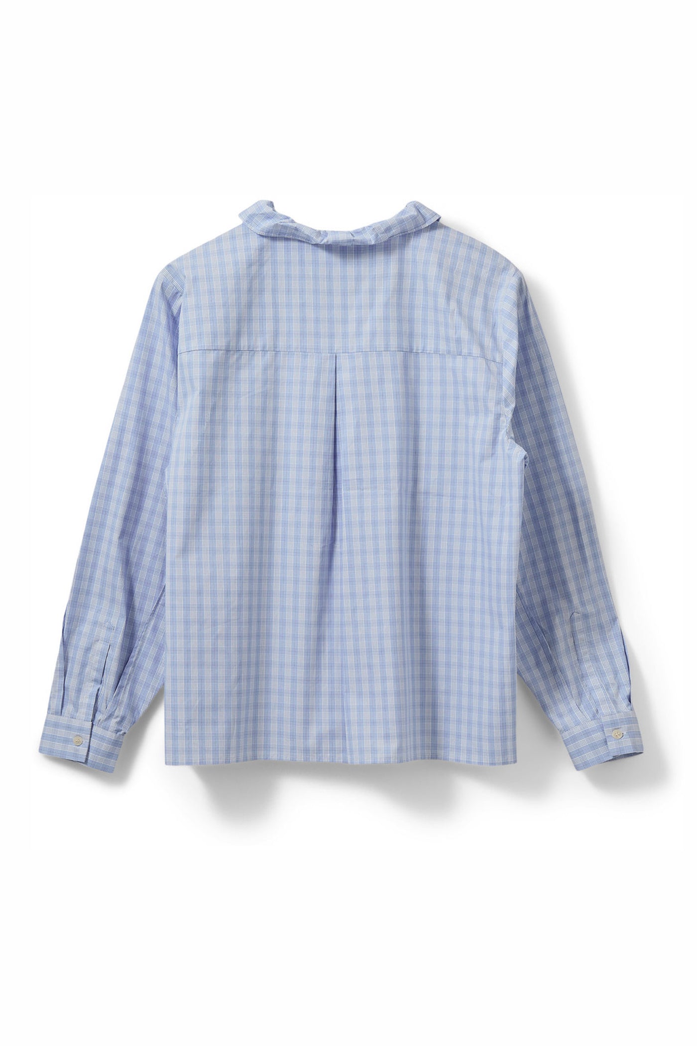 BELLESW CHECK FRILL PLACKET SH 5036 Blue - S261381
