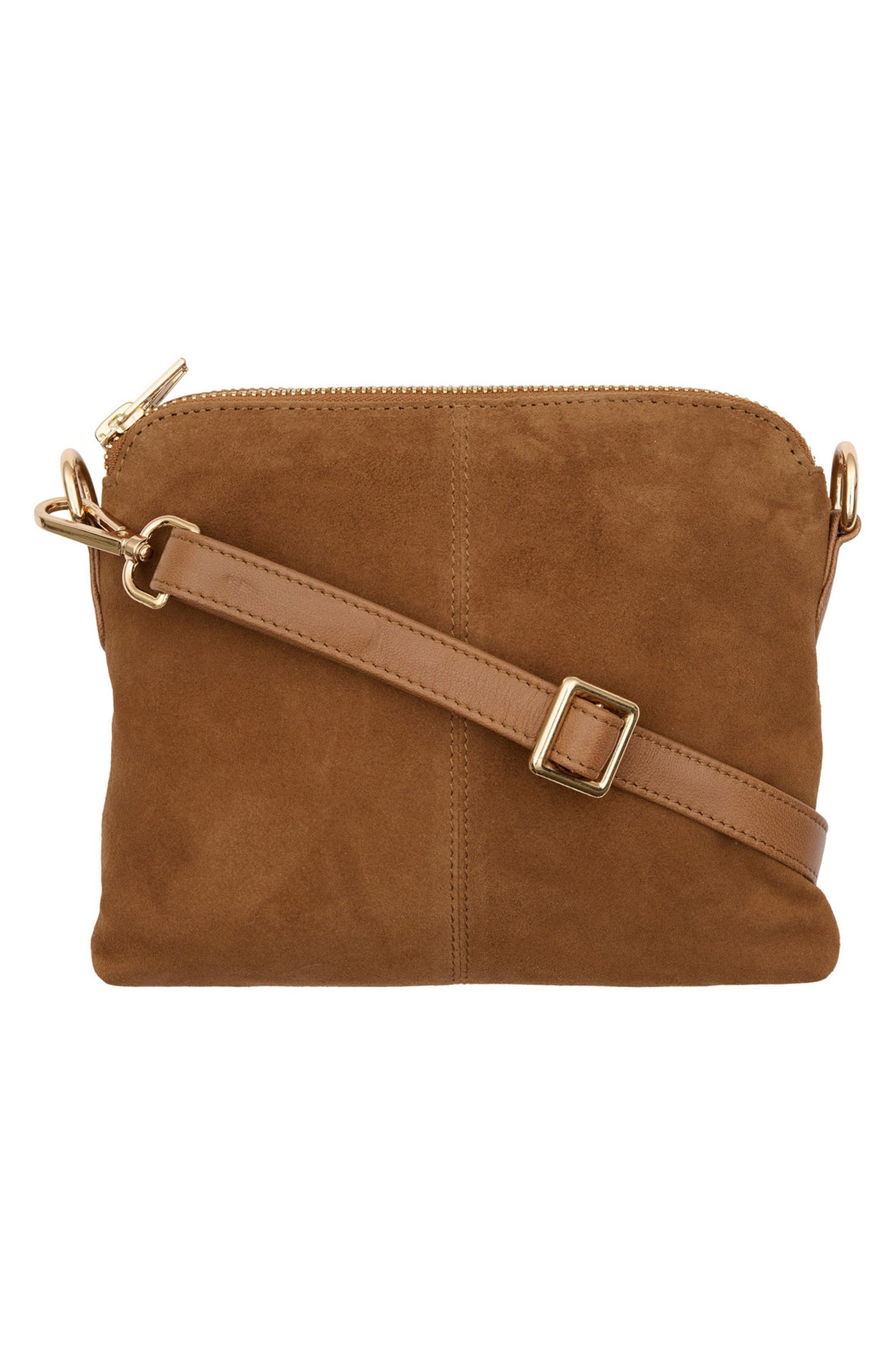 BTFARIANA Suede Bag Caramel w. Light Gold acc. - 180057