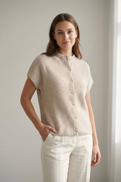 BTFELEANOR Raccoon Cardigan Light Beige - 500121 Thumbnail