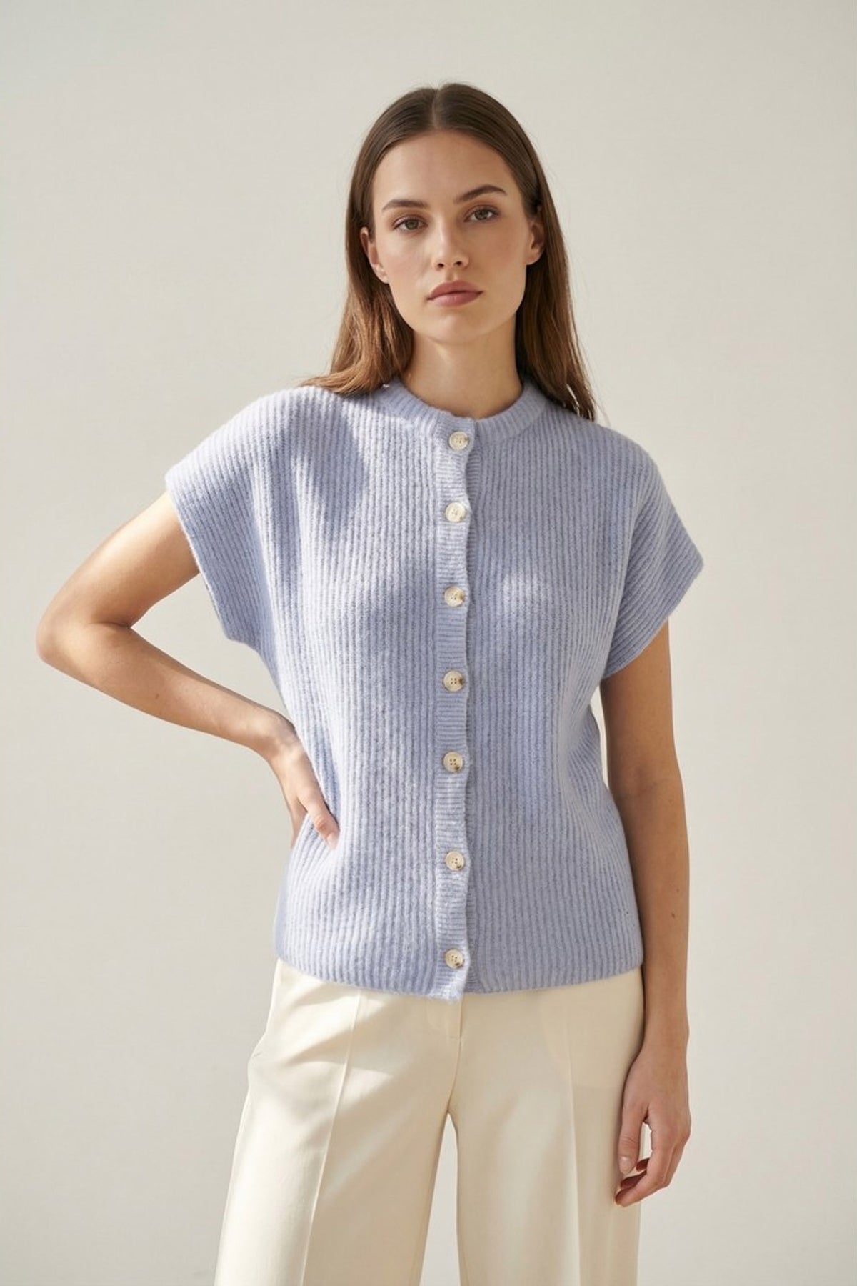 BTFELEANOR Raccoon Cardigan Light Blue - 500121