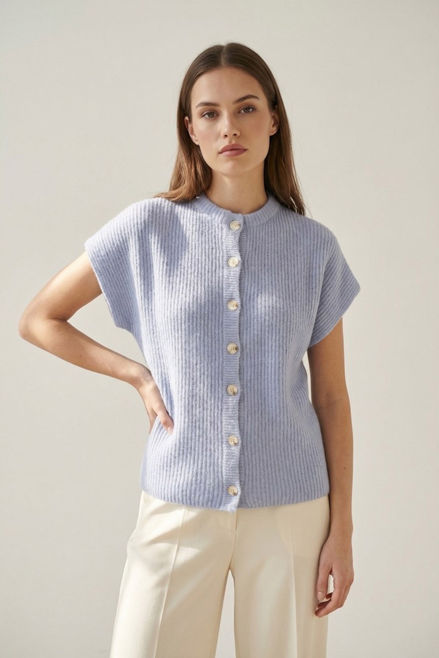 BTFELEANOR Raccoon Cardigan Light Blue - 500121