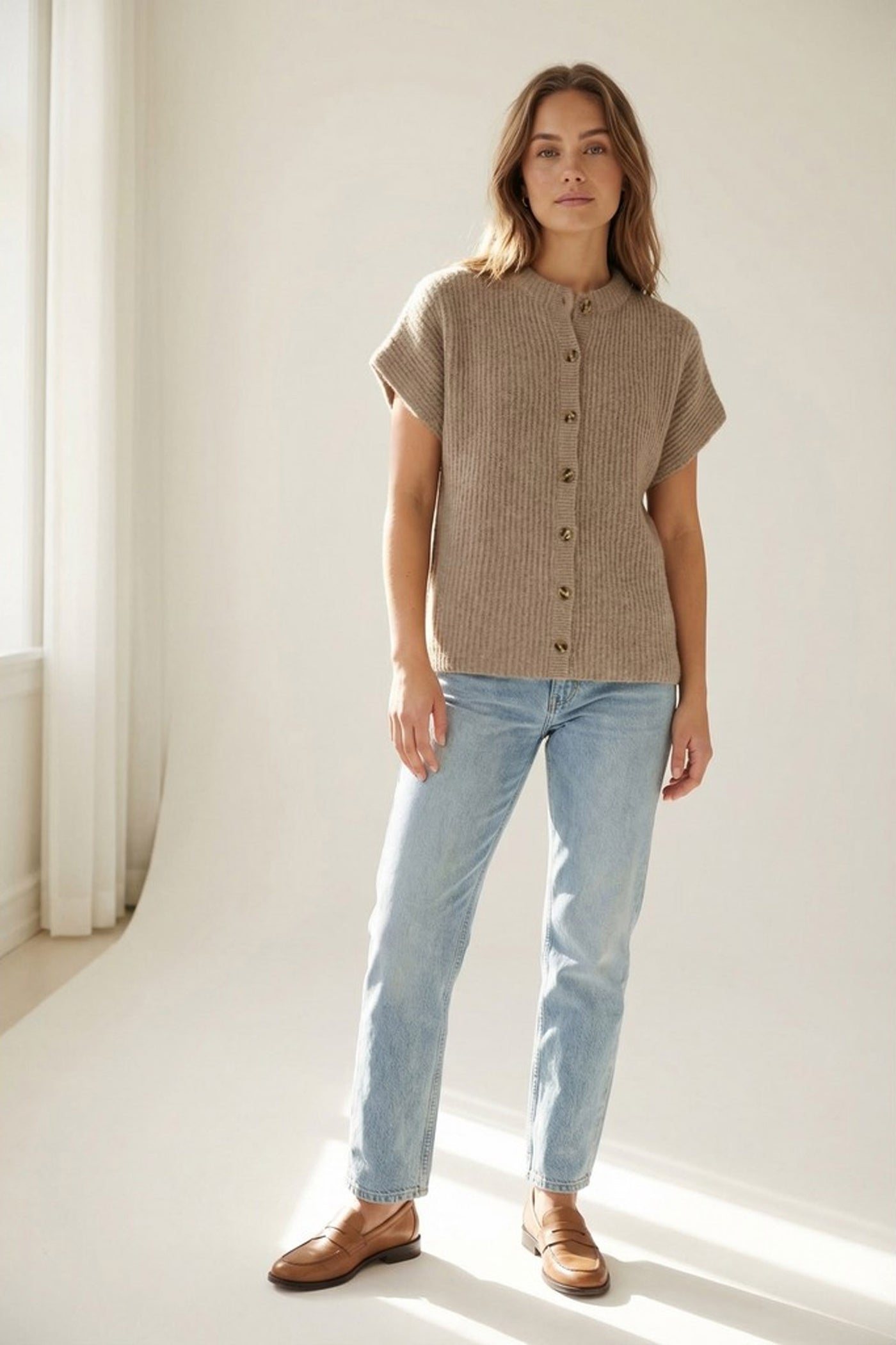 BTFELEANOR Raccoon Cardigan Mocha Brown - 500121