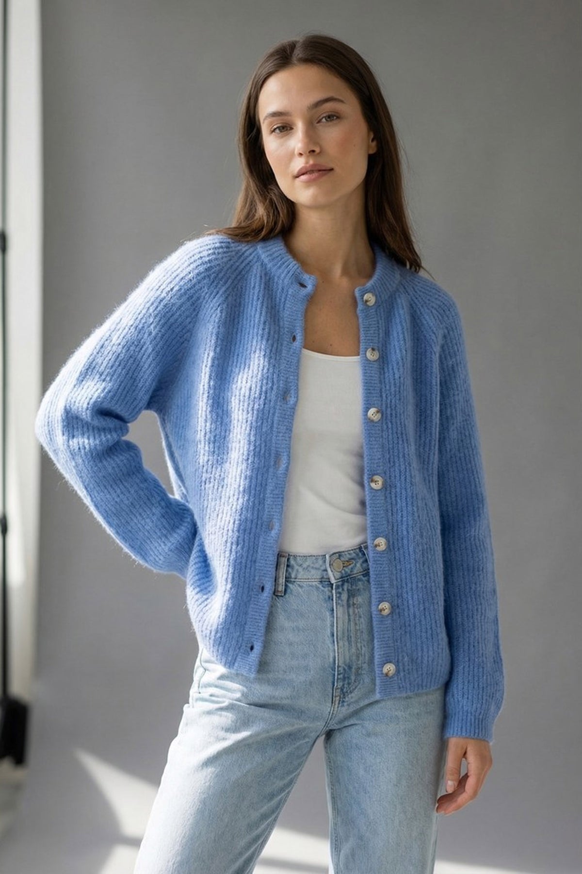 BTFNINA Raccoon Cardigan Ocean Blue - 500129