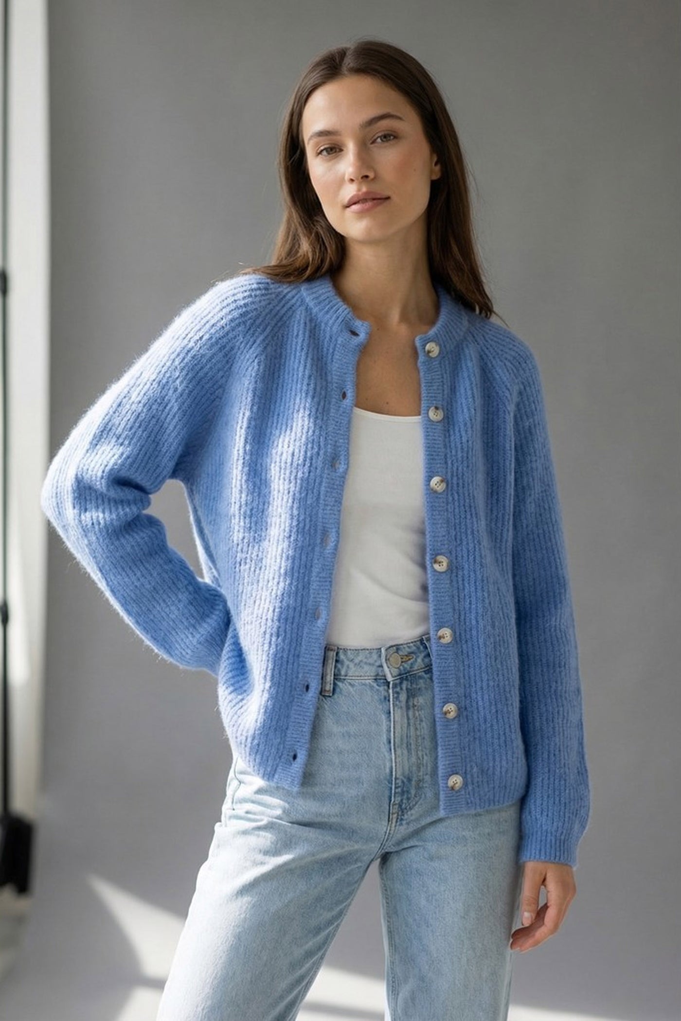 BTFNINA Raccoon Cardigan Ocean Blue - 500129