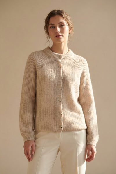 BTFNINA Raccoon Cardigan Sand Beige - 500129 Thumbnail