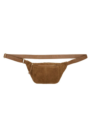 BTFOPHELIA Suede Bumbag Caramel w. Light Gold acc. - 180058