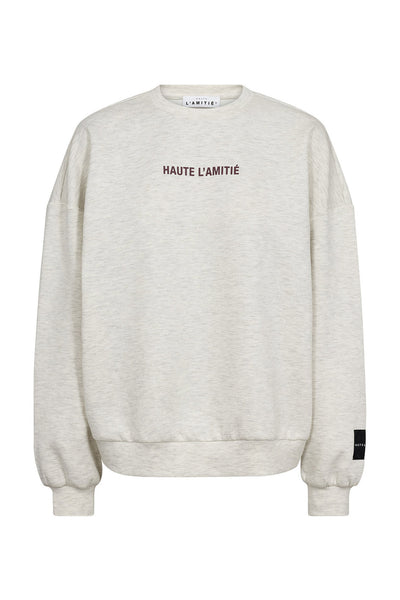 Back Print Studio Sweat Pearl Melange - HL10686 Thumbnail