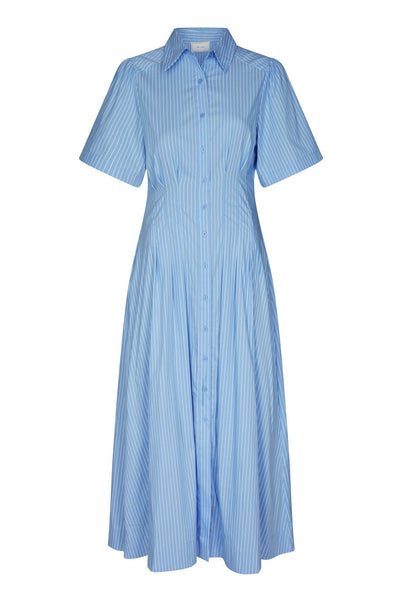 Baia Stripe Poplin Dress Light Blue - 167585 Thumbnail
