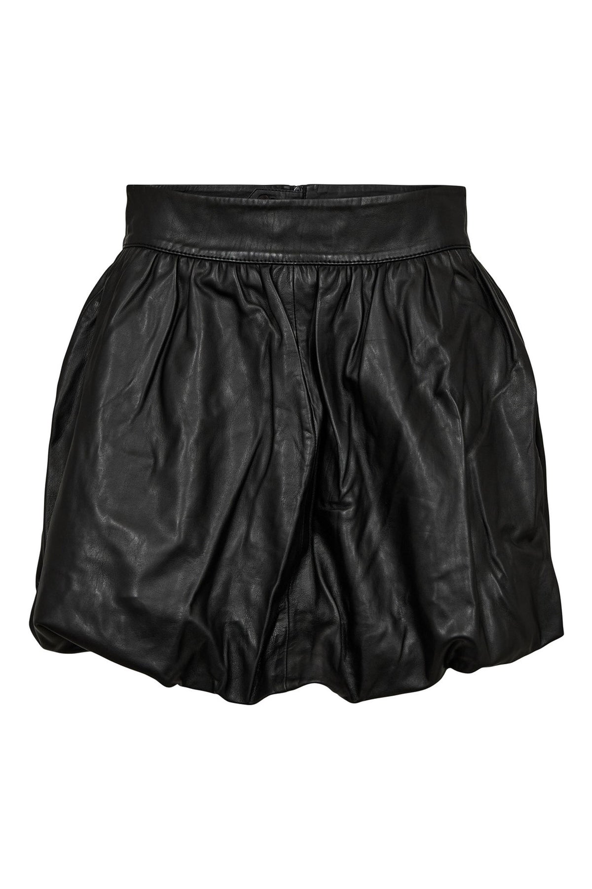 Balloon Leather Skirt Black - HL10384