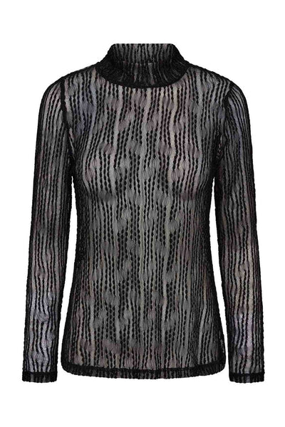 BarbCC Turtleneck Blouse 96-Black - 33203 Thumbnail