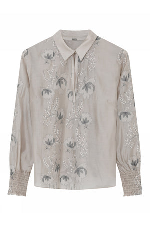 Bayanna, blouse 1200-Light Grey - 60637/7619