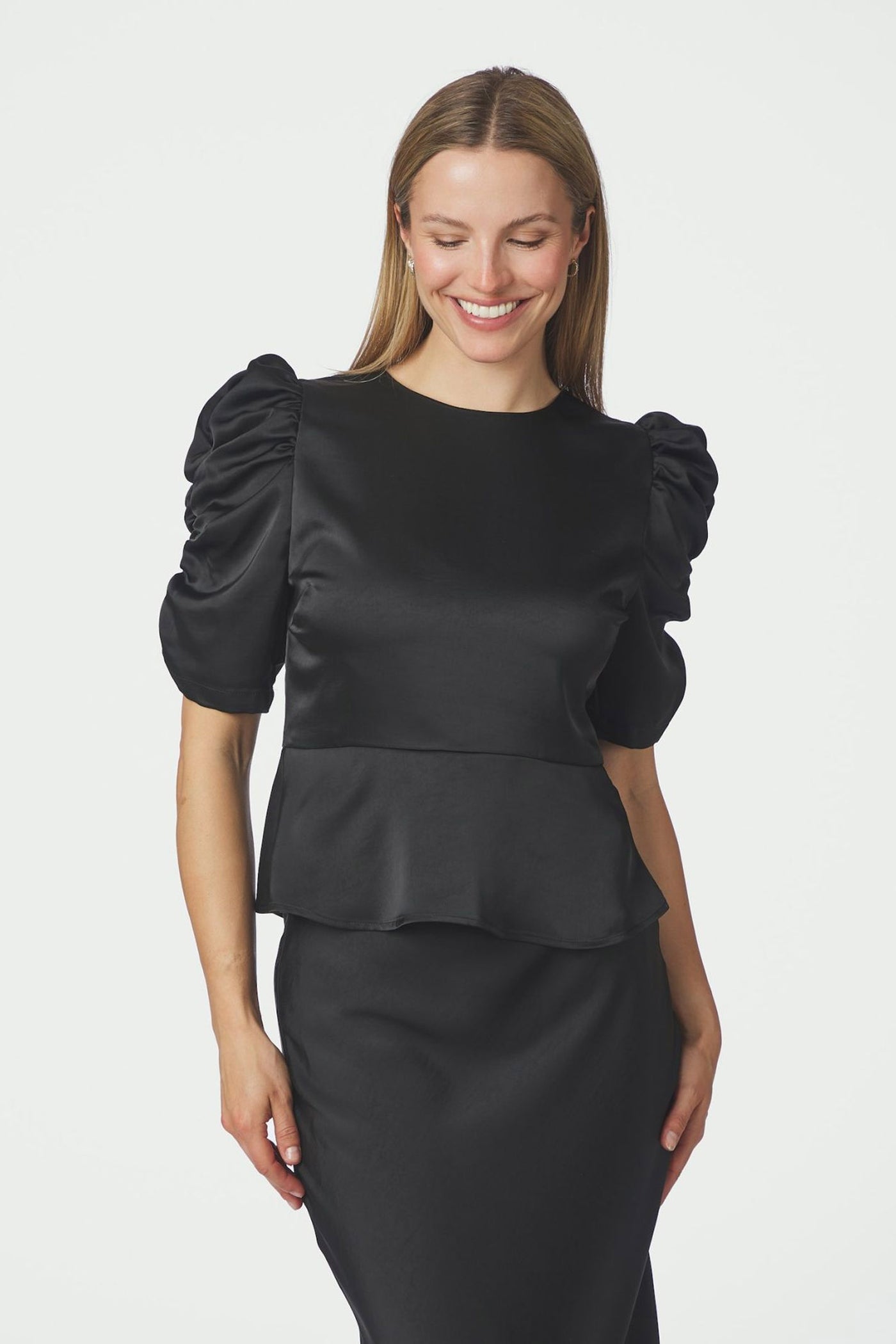 Benua Heavy Sateen Blouse Black - 167069