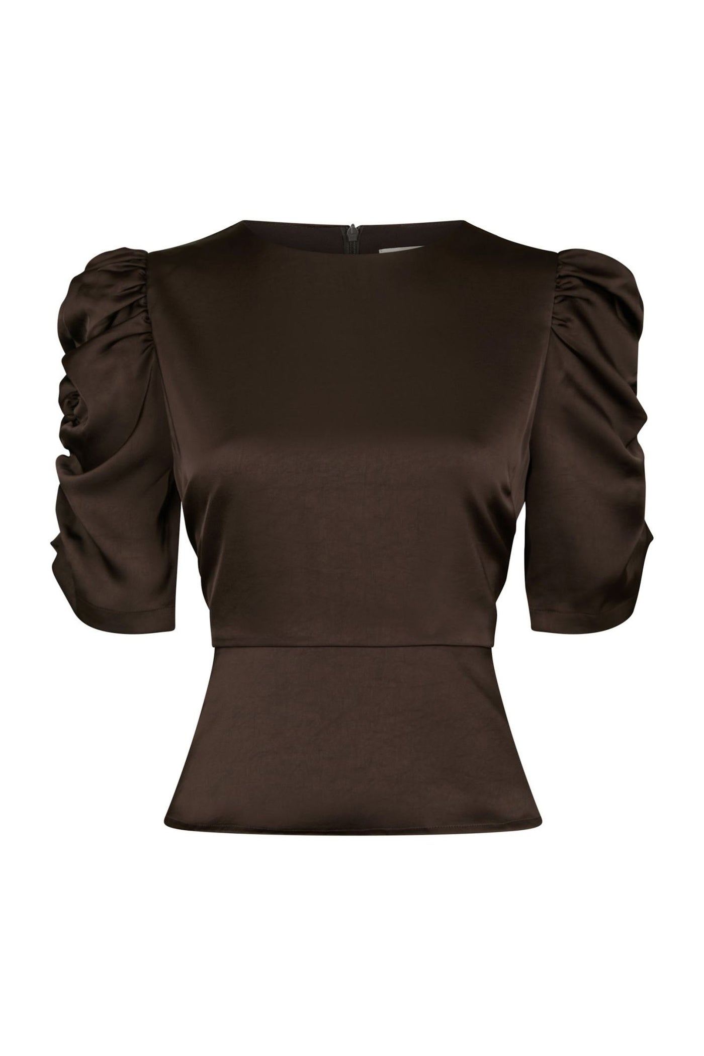 Benua Heavy Sateen Blouse Dark brown - 167069