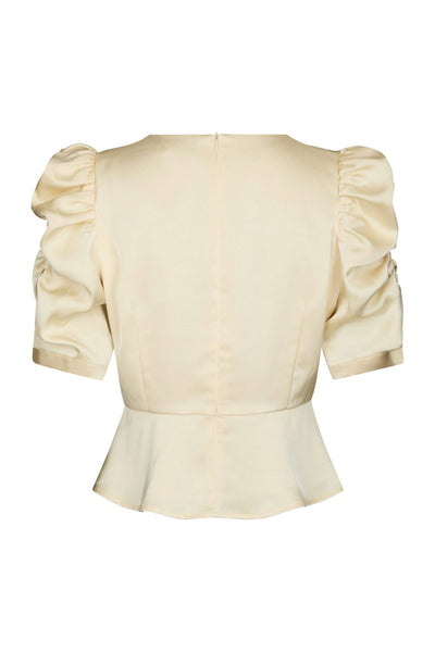 Benua Heavy Sateen Blouse Light yellow - 167069 Thumbnail