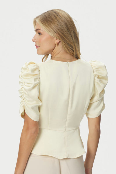 Benua Heavy Sateen Blouse Light yellow - 167069 Thumbnail