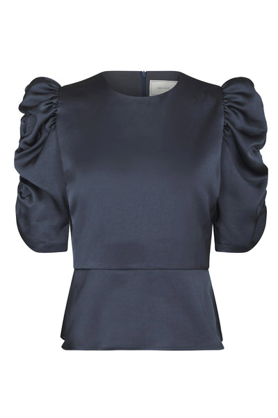 Benua Heavy Sateen Blouse MIDNIGHT BLUE - 167069 Thumbnail