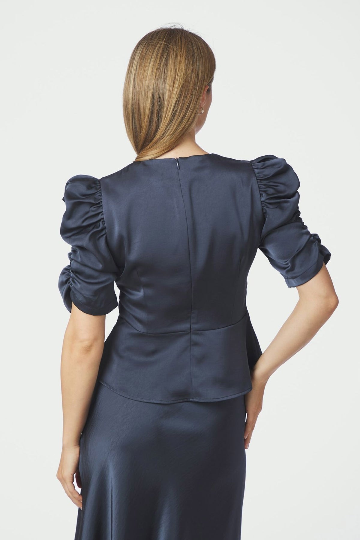 Benua Heavy Sateen Blouse MIDNIGHT BLUE - 167069
