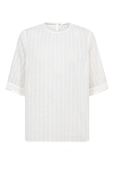 BessiCC SS Blouse 10002-Off-White - 500190 Thumbnail