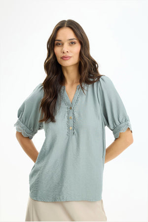 Bianca blouse Thunder blue - 17230