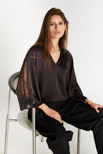 WeckiaBBWicki blouse Dark brown - BBW5093 Thumbnail