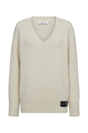 Blossom V-Knit Off-white melange - HL10325