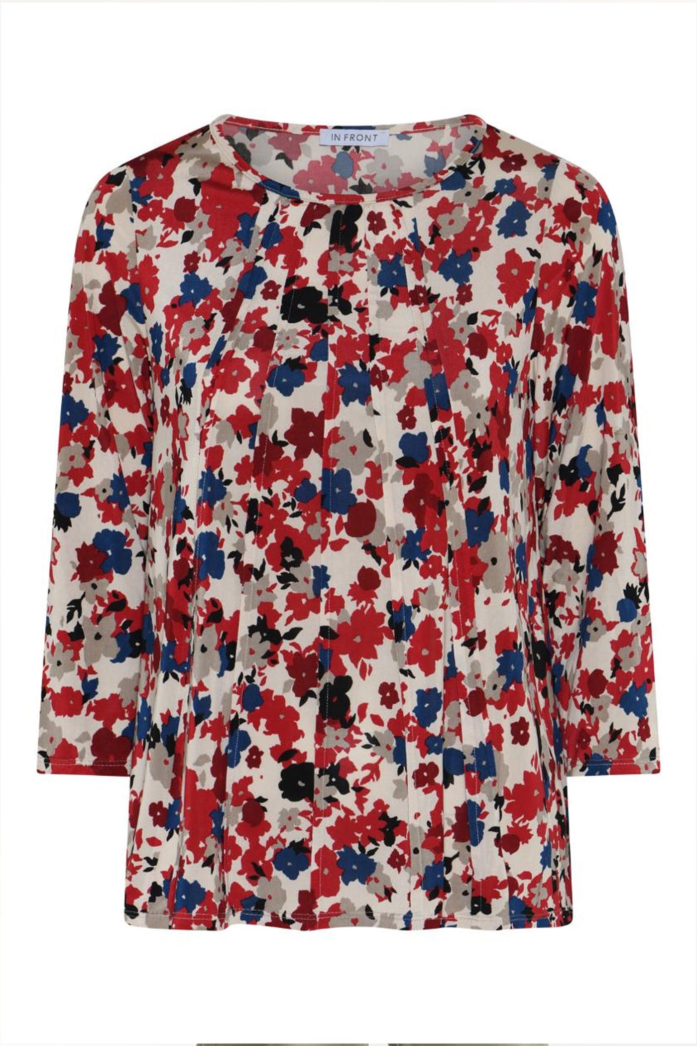 Blouse Lucette 3/4 sleeves Red - 17010