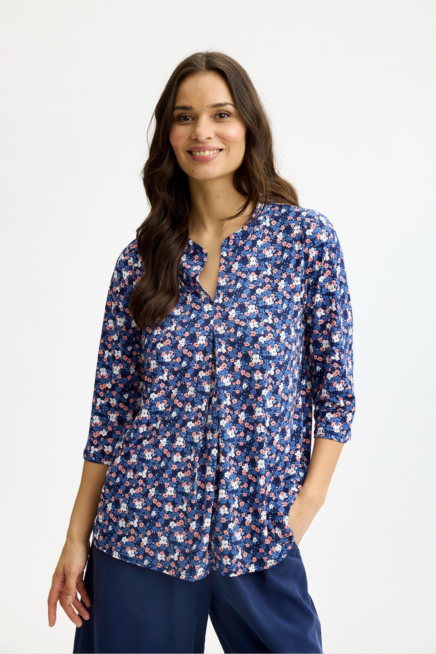 Blouse Maracol 3/4 sleeves Blue - 17176