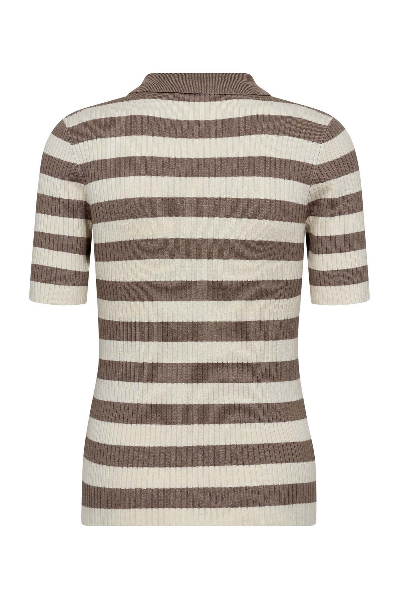 BonnyCC Stripe S/S Polo Knit 154-Walnut - 42010