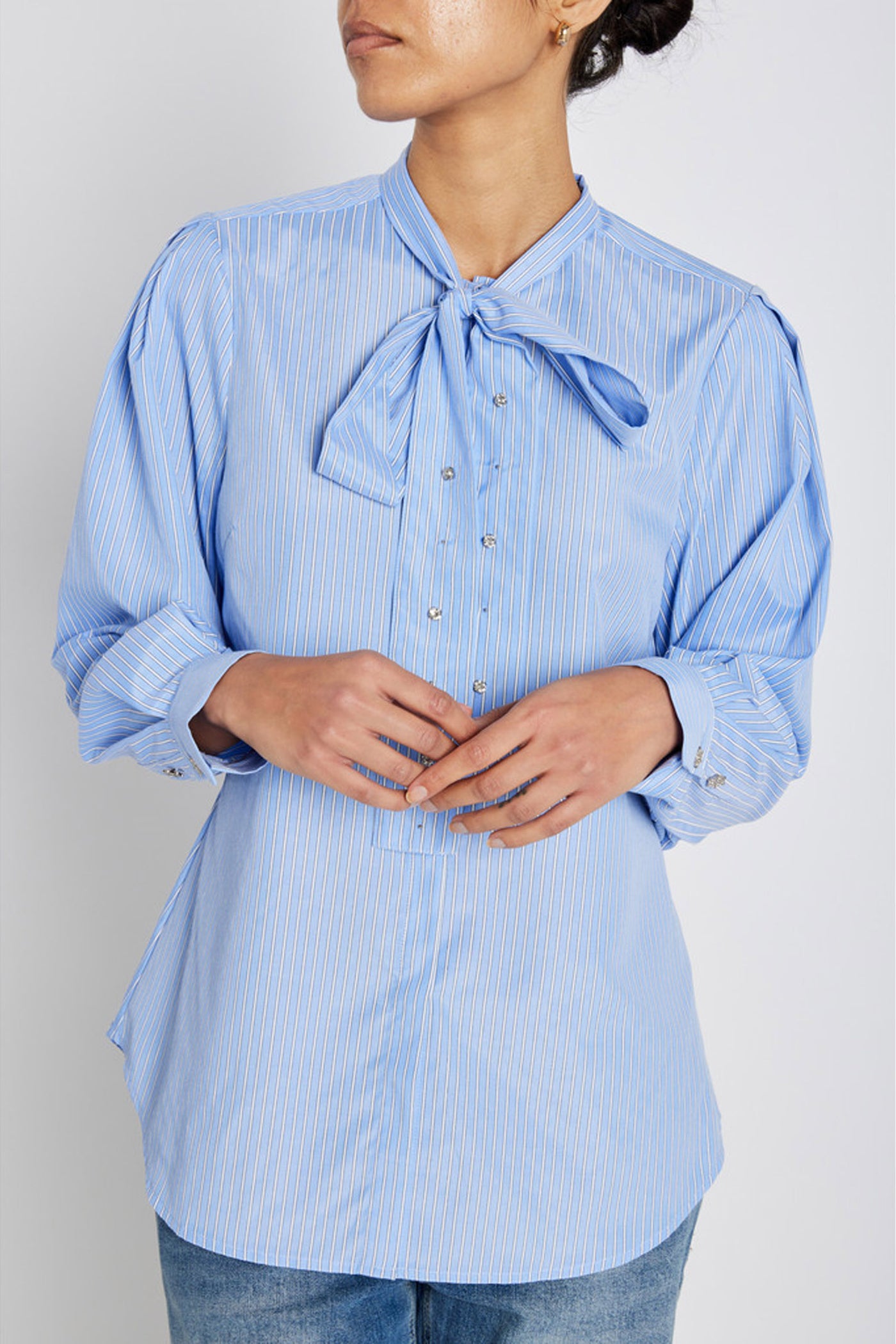 BorassusBBElza shirt Light Blue Stripe - BBW4890