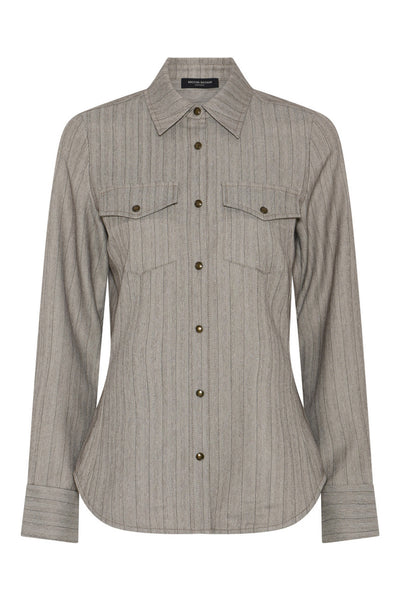BoxelderBBFuju shirt Pinstripe w sequins - BBW4729 Thumbnail