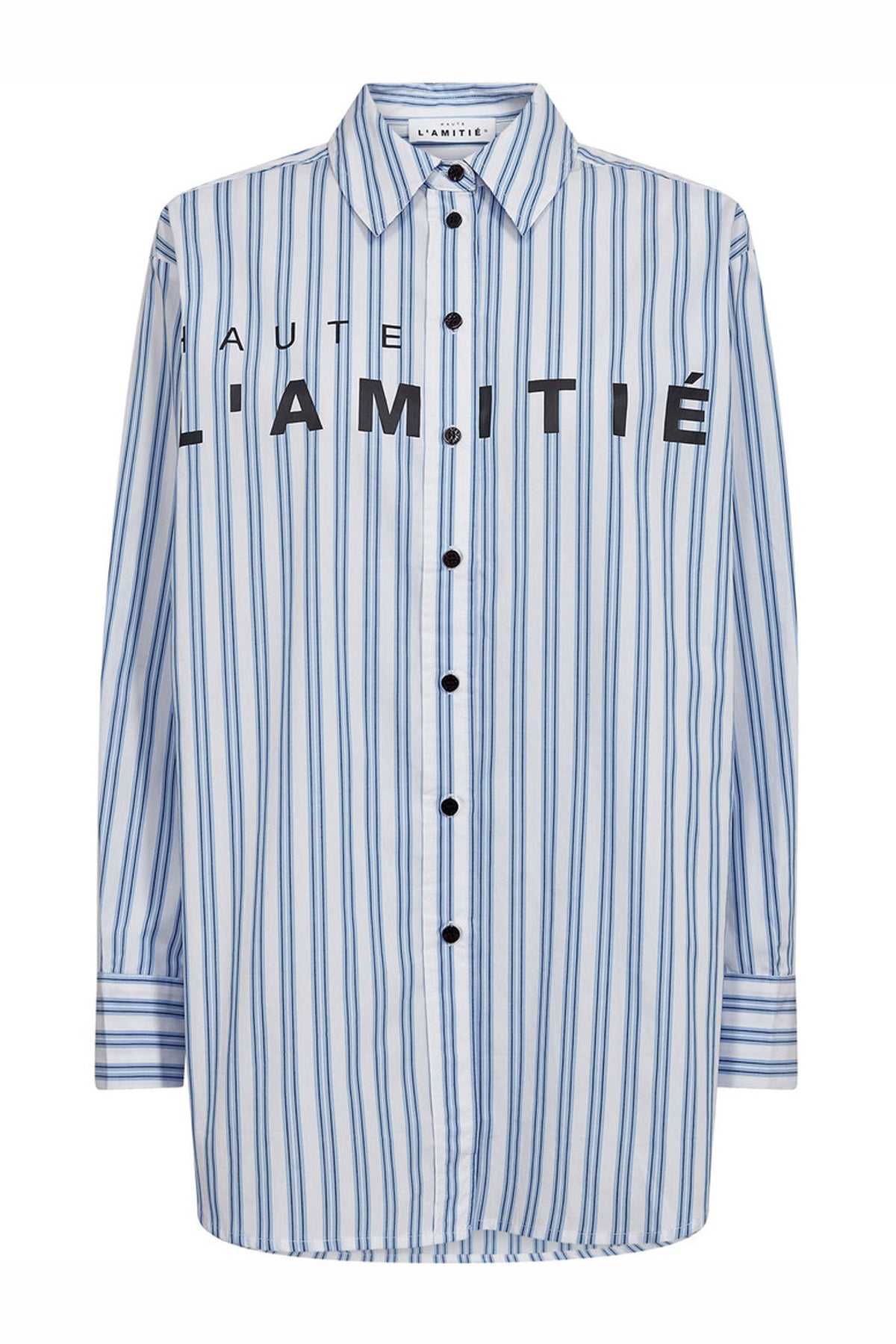 Boy Stripe Logo Shirt White Blue Stripe - HL10518