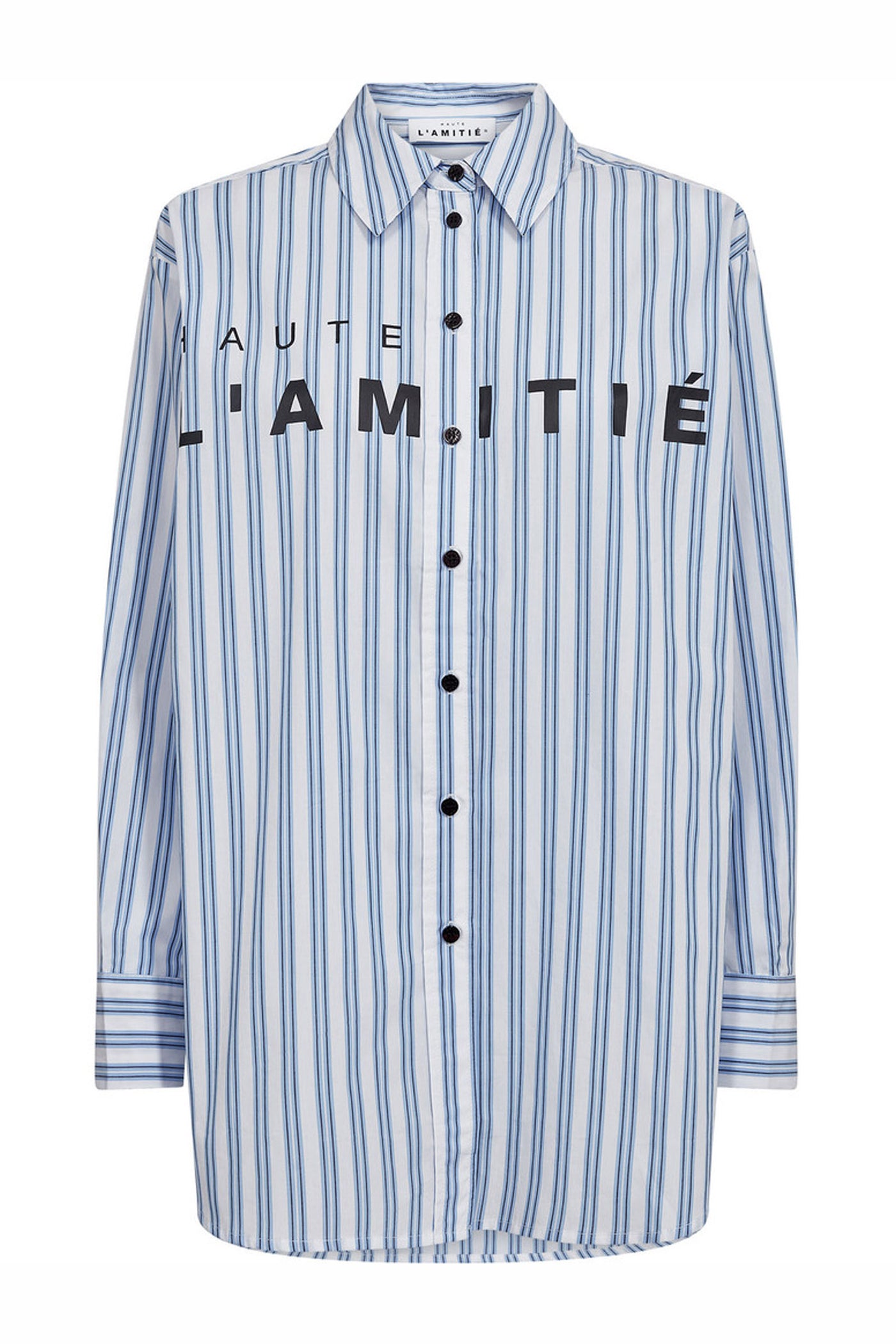 Boy Stripe Logo Shirt White Blue Stripe - HL10518