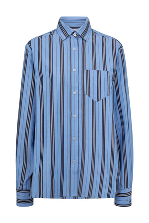 Button Down Stripe Shirt Blue/ Navy Stripe - HL10257