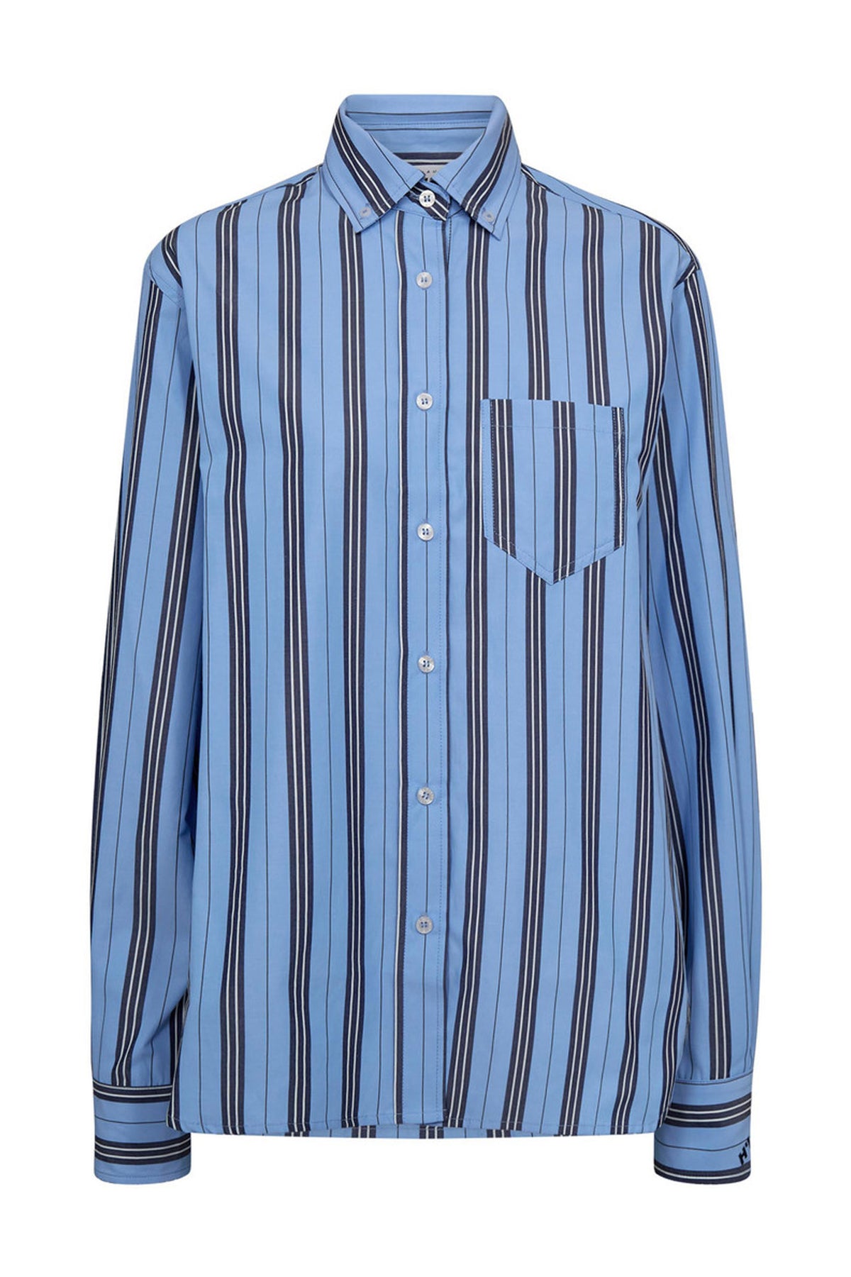 Button Down Stripe Shirt Blue/ Navy Stripe - HL10257
