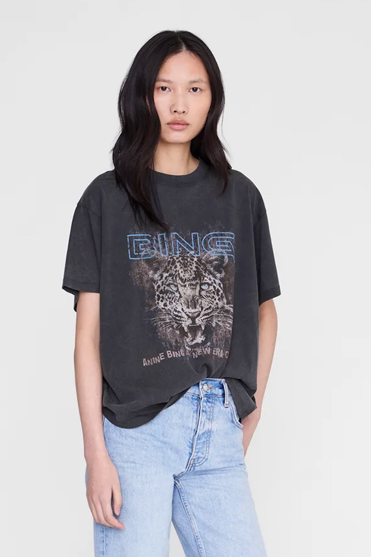 CADE TEE LEO Washed black - A-08-12619