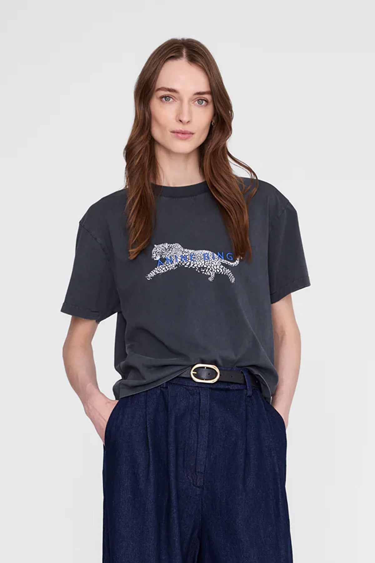 CADE TEE LEO Washed black - A-08-12619